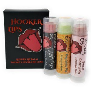 Hooker Lips Luxury Lip Balm Apple Pie, Key Lime Pie & Sweet Cherry Pie 3 Pack
